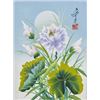 Image 1 : Chinese Acrylic on Canvas Signed Flowers