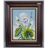 Image 2 : Chinese Acrylic on Canvas Signed Flowers