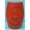 Image 3 : Chinese Red Lacquer Carved Dragon Stool