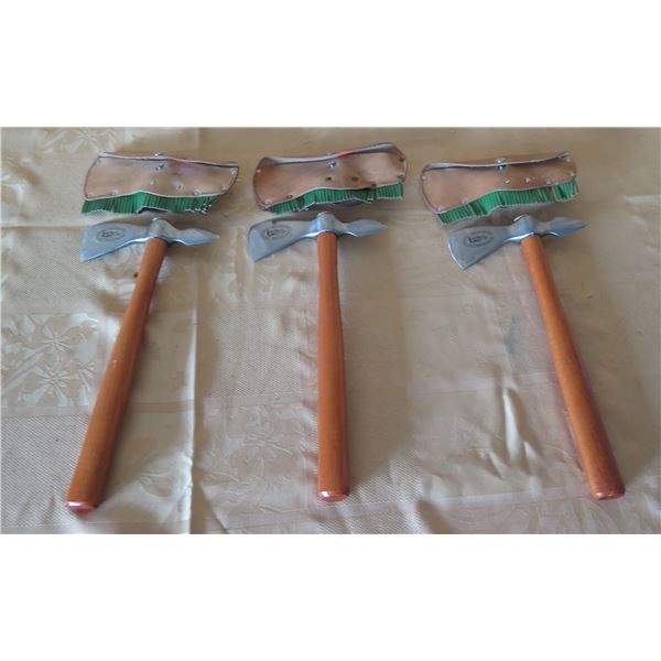 Qty 3 Balanced Throwing Tomahawks w/ Wooden Handles & Blade Cover 14"L
