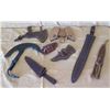 Image 1 : Qty 8 Misc Size & Shape Knife Sheaths - 1 w/ Knife