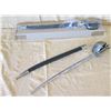 Image 1 : Qty 2 Cutlass Swords 440 Stainless Steel 28"L w/ Sheaths & Carved Design-1 New