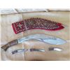 Image 2 : Qty 2 Kukri Machetes Marked India w/ Curved Blades & Sheaths & 6 Small Knives