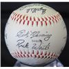 Image 1 : Autographed Baseball: Signed Rick Manning, Rick Waits & Others  (Stand Not Included)