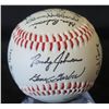 Image 1 : Autographed Baseball: Signed Randy Johnson, Gene Garber & Others  (Stand Not Included)