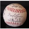 Image 1 : Autographed Baseball: Signed Fred Lynn, Willie Wilson & Others  (Stand Not Included)