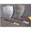 Image 8 : Qty 2 Vintage Metal Shields w/ Cross Design & 2 Bud K #BK388 Stainless Pakistan Knives