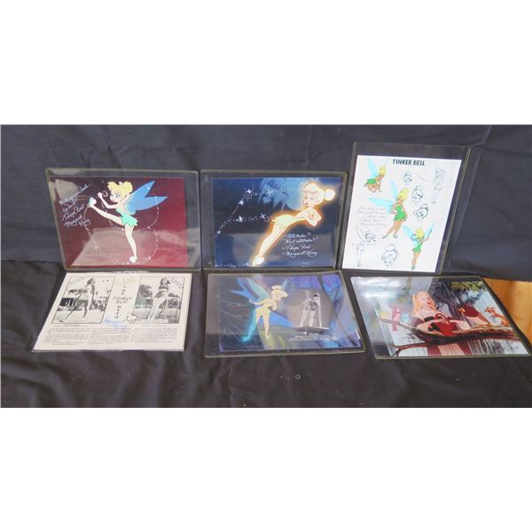Qty 5 Tinkerbell Animated Photos Signed Margaret Kerry & Sleeping Beauty
