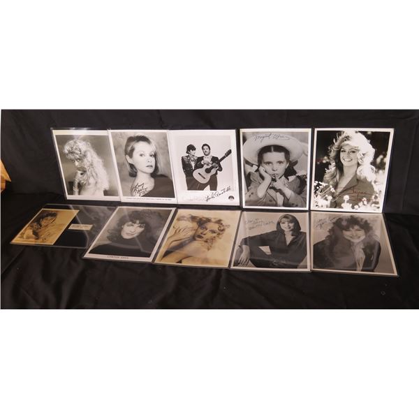 Qty 10 Celebrity Photos:  Farrah Fawcett, Linda Ronstadt & Others, Some Signed