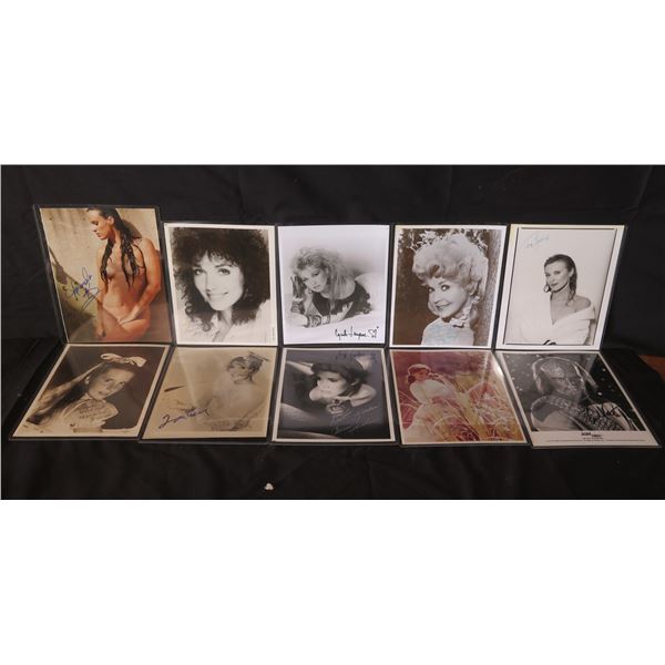 Qty 10 Celebrity Photos: Cyndi Lauper, Donna Douglas & Others, Some Signed