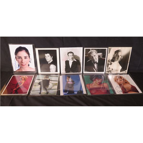 Qty 10 Celebrity Photos: John Travolta, Jack Klugman & Others, Some Signed