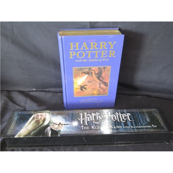 Harry Potter & The Goblet of Fire Book New in Plastic & the Elder Wand in Box