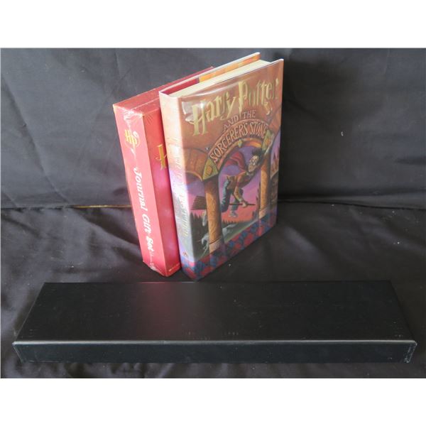 Qty 2 Harry Potter Books: Sorcerer's Stone (Signed) & Journal Gift Set w/ Wand
