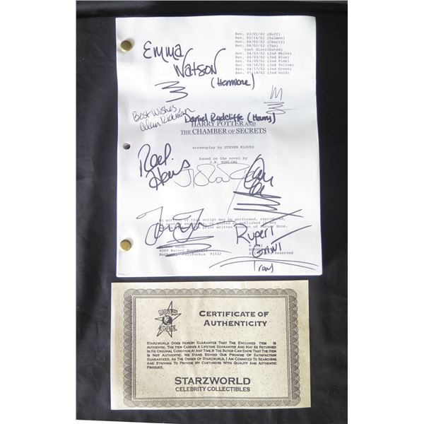 Autographed Harry Potter & the Chamber of Secrets Screenplay Signed by Cast w/ COA