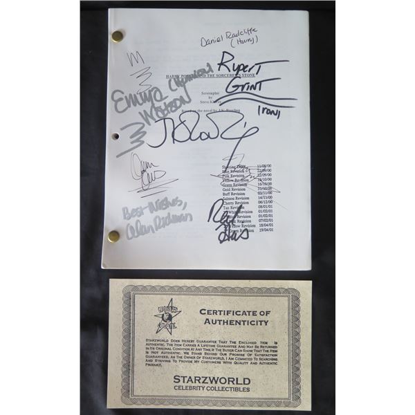 Autographed Harry Potter & the Sorcerer's Stone Screenplay Signed by Cast w/ COA
