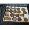 Image 2 : Qty Approx. 19 Medals: CSA. Unicorn, Statue of Liberty, Buffalo Bill, etc in Display Case 16"L