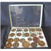 Image 1 : Qty Approx. 21 Medals: Grant & Lee Coins, Confederate States Corps, Liberty Penny, etc in Display Ca