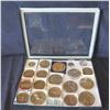 Image 1 : Qty Approx. 21 Medals & Coins:  Alaska, Naval 50th Aviation, Aloha State, etc in Display Case 16"L