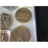 Image 8 : Qty Approx. 21 Medals & Coins:  Alaska, Naval 50th Aviation, Aloha State, etc in Display Case 16"L