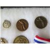 Image 8 : Qty Approx. 13 Medals & Coins:  Athletes, Corvelle, Aloha State, etc in Display Case 16"L