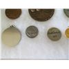 Image 11 : Qty Approx. 13 Medals & Coins:  Athletes, La Vaelle du France, etc in Display Case 16"L