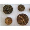 Image 3 : Qty Approx. 13 Medals & Coins:  Athletes, La Vaelle du France, etc in Display Case 16"L