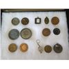 Image 10 : Qty Approx. 14 Medals & Coins:  Athletes, La Vallee du Rhone, etc in Display Case 16"L