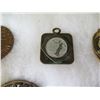 Image 8 : Qty Approx. 14 Medals & Coins:  Athletes, La Vallee du Rhone, etc in Display Case 16"L