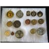 Image 2 : Qty Approx. 15 Medals & Coins:  Athletes, Counsel National de la Resistance, etc in Display Case 16"