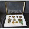 Image 1 : Qty Approx. 9 Medals & Coins:  Athletes, Petanque la Comete, etc in Display Case 16"L