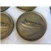 Image 10 : Qty 12 Large Coins Comandant Jacques Yves Cousteau La Calypso in Display Case 16"L