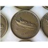 Image 9 : Qty 12 Large Coins Comandant Jacques Yves Cousteau La Calypso in Display Case 16"L