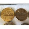 Image 15 : Qty Approx. 14 Medals & Coins:  Eva Adams, 50 AET BBNA, Aloha State, etc in Display Case 16"L
