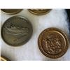 Image 19 : Qty Approx. 14 Medals & Coins:  Eva Adams, 50 AET BBNA, Aloha State, etc in Display Case 16"L