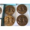 Image 5 : Qty 16 Civil War Commemorative Medallion Ulysses Grant & Robert E. Lee in Display Case 16"L