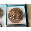 Image 8 : Qty 16 Civil War Commemorative Medallion Ulysses Grant & Robert E. Lee in Display Case 16"L
