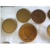 Image 11 : Qty 14 Medallions & Coins: Athletes, Cupid, Aloha State, Kennedy 1964, etc in Display Case 16"L