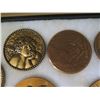 Image 3 : Qty 14 Medallions & Coins: Athletes, Cupid, Aloha State, Kennedy 1964, etc in Display Case 16"L