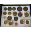 Image 16 : Qty 18 Medals & Coins: Athletes, Topoa, Aloha State, Prudential Fortuna, etc in Display Case 16"L