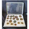 Image 1 : Qty 18 Medals & Coins: Athletes, Topoa, Aloha State, Prudential Fortuna, etc in Display Case 16"L