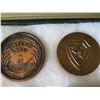 Image 25 : Qty 18 Medals & Coins: Athletes, Topoa, Aloha State, Prudential Fortuna, etc in Display Case 16"L