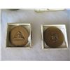 Image 27 : Qty 18 Medals & Coins: Athletes, Topoa, Aloha State, Prudential Fortuna, etc in Display Case 16"L