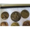 Image 3 : Qty 18 Medals & Coins: Athletes, Topoa, Aloha State, Prudential Fortuna, etc in Display Case 16"L
