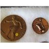 Image 3 : Qty 12 Medallions: Athletes, Jean Moulin, Olympics, etc in Display Case 16"L