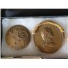 Image 3 : Qty 15 Medals & Coins: Bicentennial, Golden Land, 120 AET, Aloha State, etc in Display Case 16"L