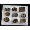 Image 2 : Qty 9 Belt Buckles: Camp Courageous, Running Strong for Indian Youth, etc in Display Case 16"L