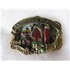 Image 8 : Qty 9 Belt Buckles: Camp Courageous, Running Strong for Indian Youth, etc in Display Case 16"L