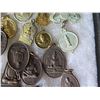 Image 13 : Multiple Medals & Pendants: Buddha, Elephants, Temples & Asian Theme, etc in Display Case 16"L