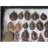 Image 3 : Multiple Medals & Pendants: Buddha, Elephants, Temples & Asian Theme, etc in Display Case 16"L