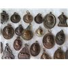Image 8 : Multiple Medals & Pendants: Buddha, Elephants, Temples & Asian Theme, etc in Display Case 16"L